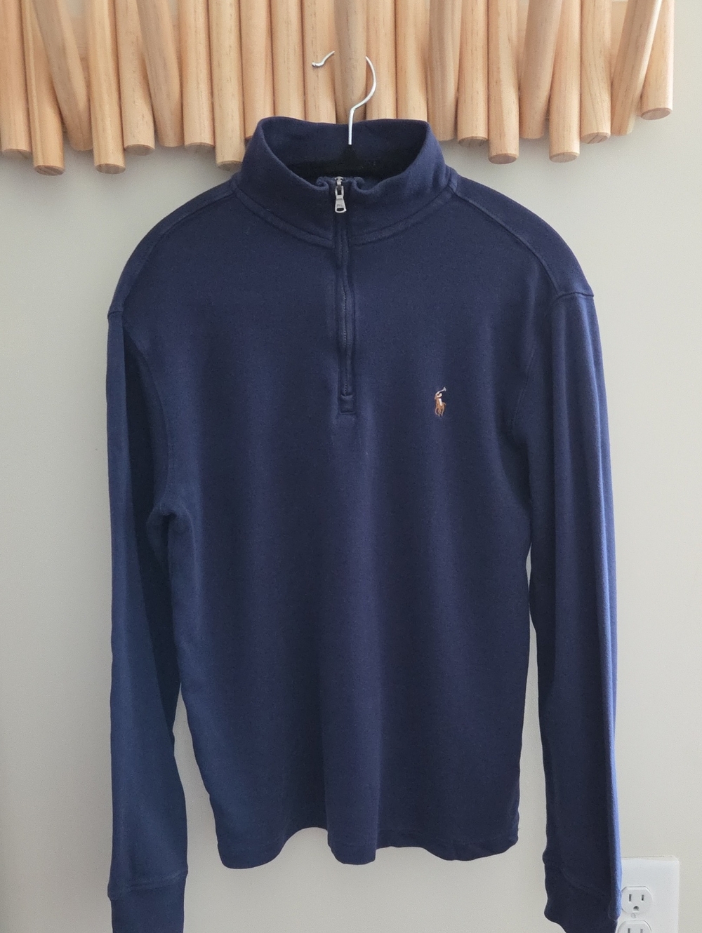 Polo by Ralph Lauren Boys Navy Quarter-Zip Pullover Sweater